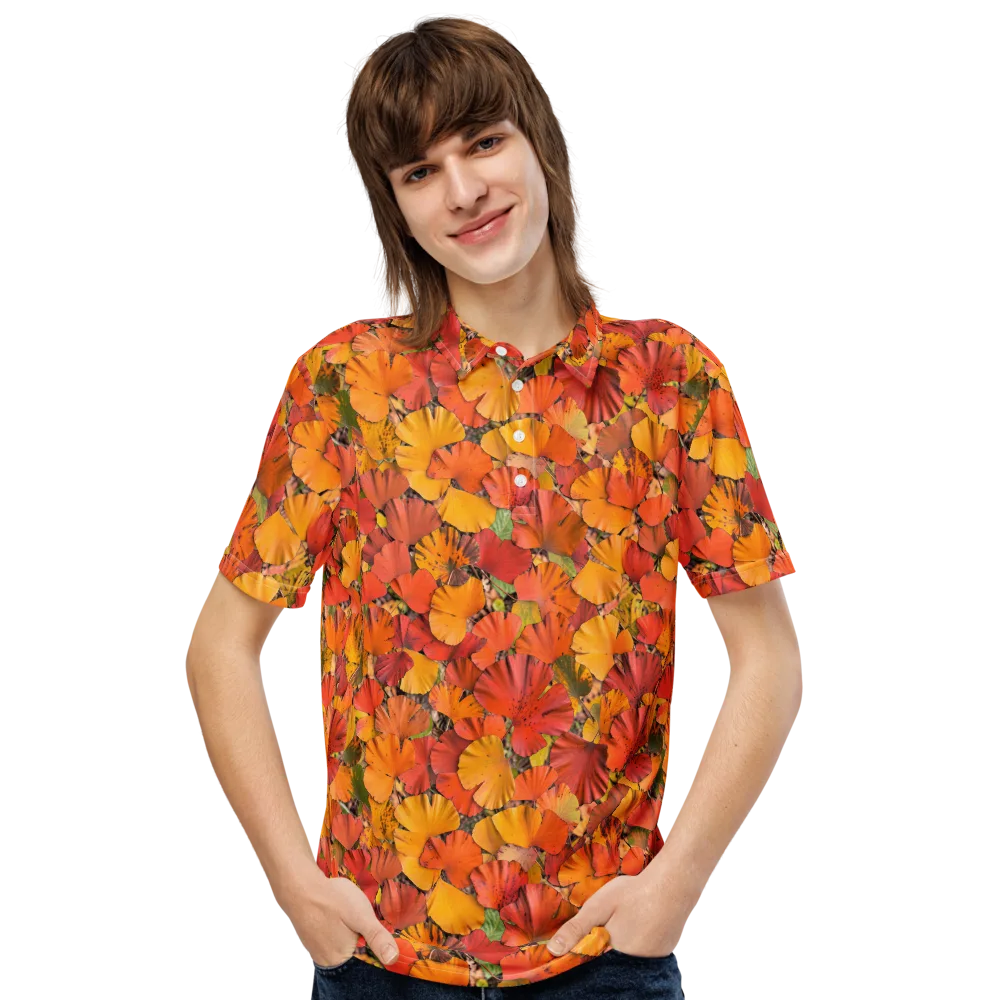 Autumn Ember on Men's Slim Fit Polo Shirt — Front