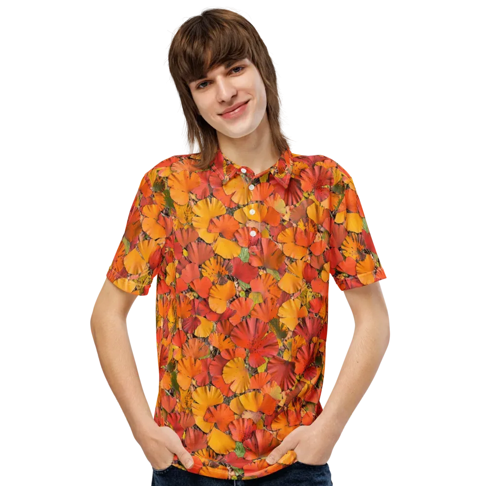 Autumn Ember on Men's Slim Fit Polo Shirt — Front
