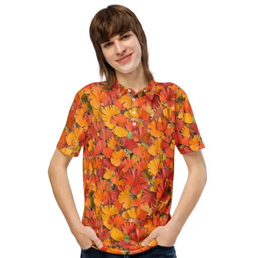 Autumn Ember on a Men's Slim Fit Polo Shirt