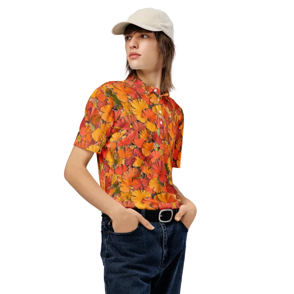 Autumn Ember on Men's Slim Fit Polo Shirt — Right Front