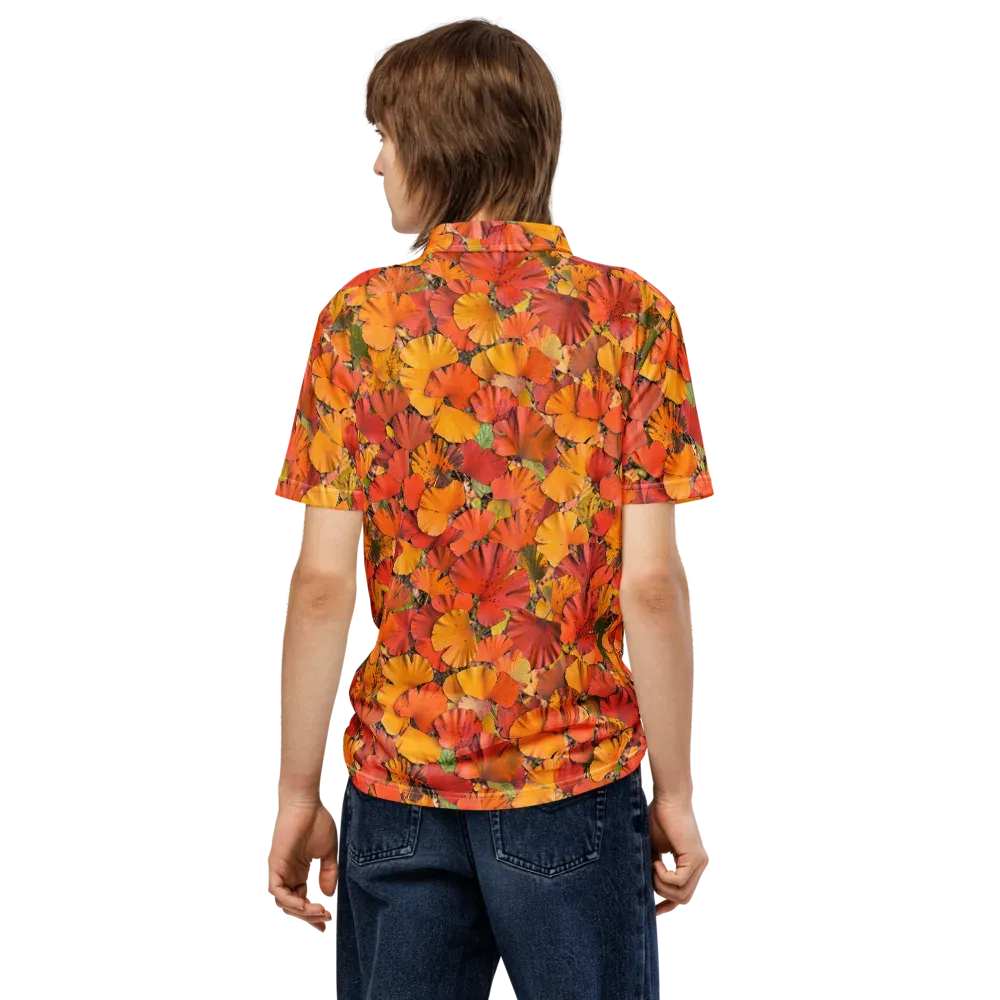 Autumn Ember on Men's Slim Fit Polo Shirt — Back