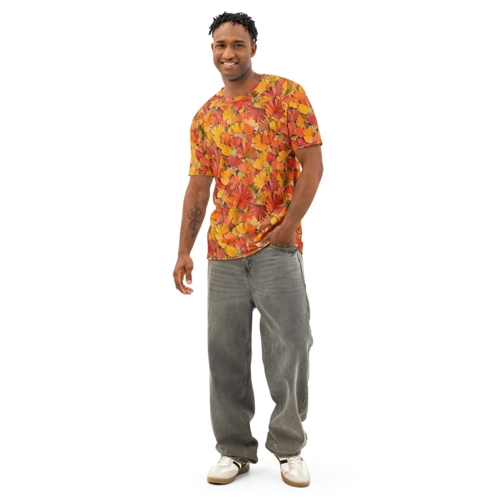 Autumn Ember on Men's Cotton Crew Neck T-Shirt — Front