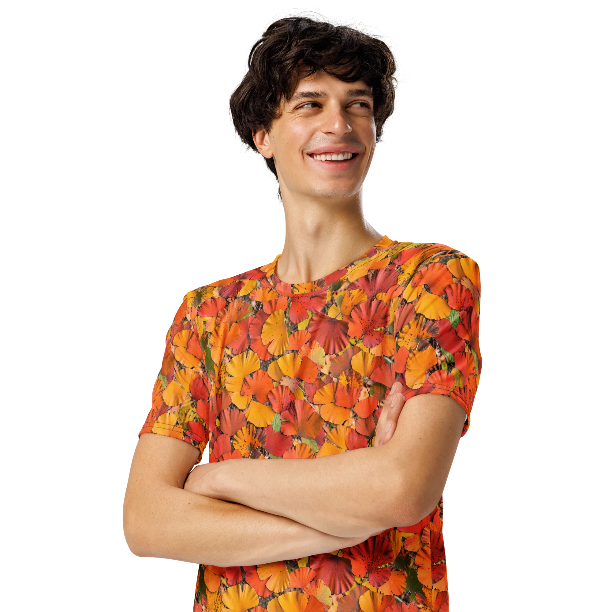 Autumn Ember on Men's Crew Neck T-Shirt — Left Front
