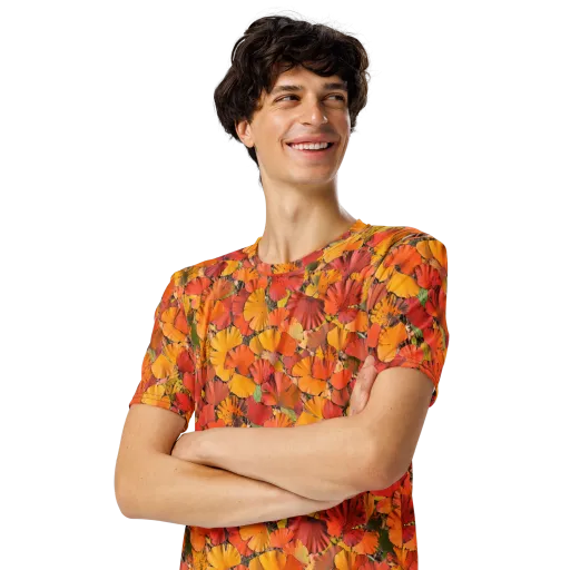 Autumn Ember on a Men's Crew Neck T-Shirt