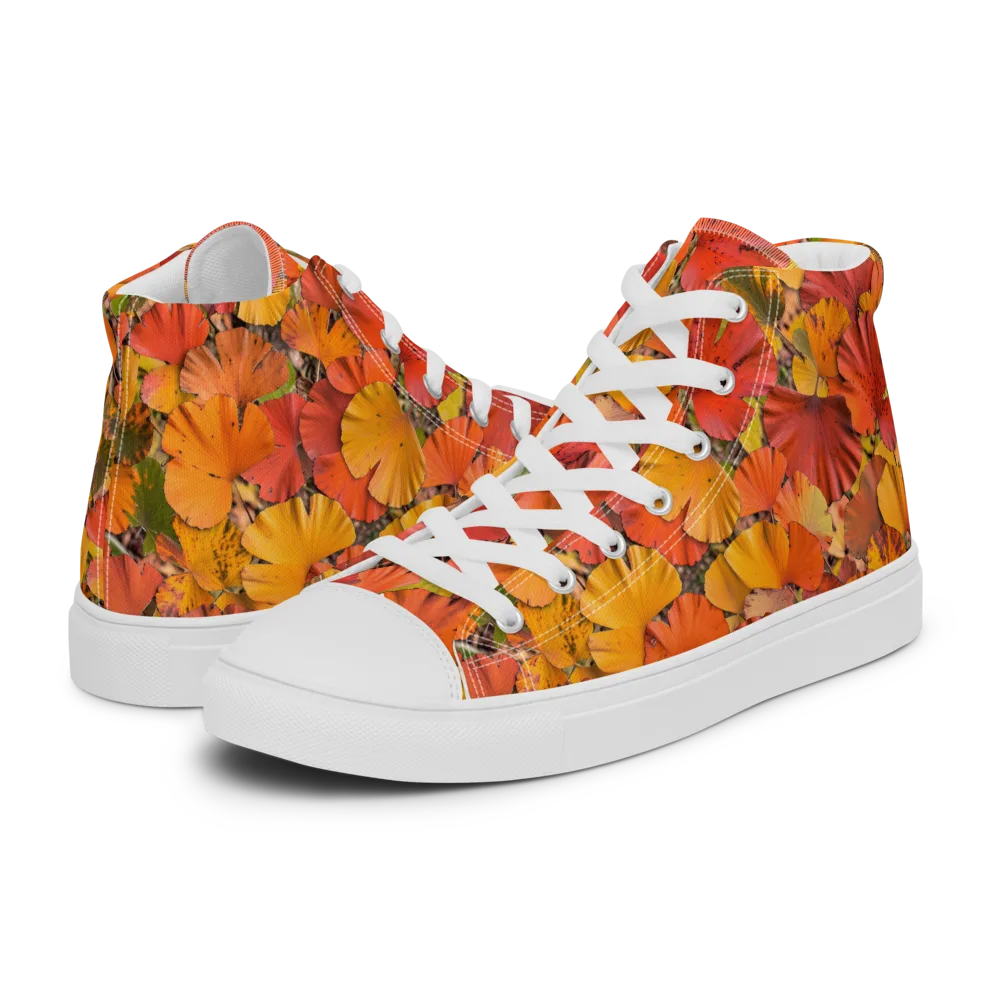 Autumn Ember on Men's High Top Canvas Shoes — Left
