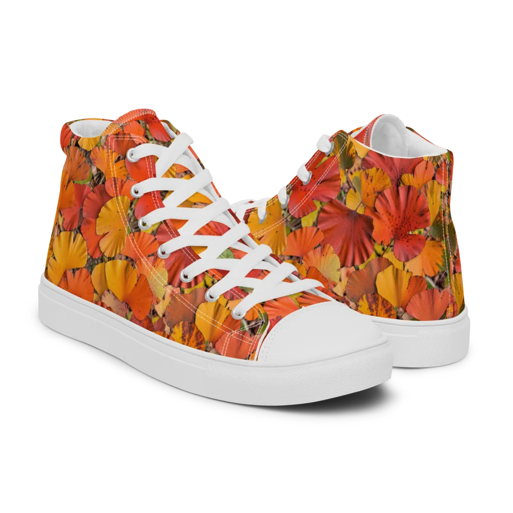 Autumn Ember on Men's High Top Canvas Shoes — Right