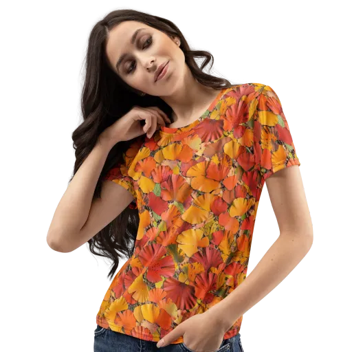 Autumn Ember on a Women's Crew Neck T-Shirt