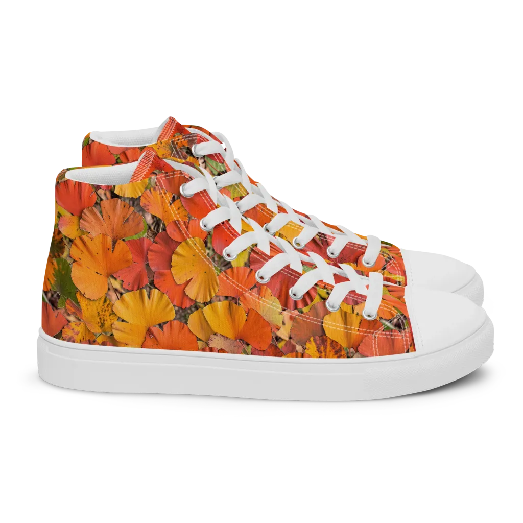 Autumn Ember on Women's High Top Canvas Shoes — Right