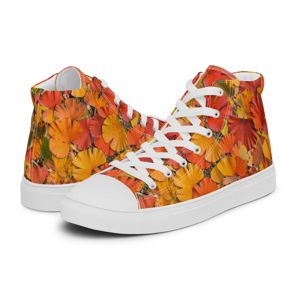 Autumn Ember on Women's High Top Canvas Shoes — Left
