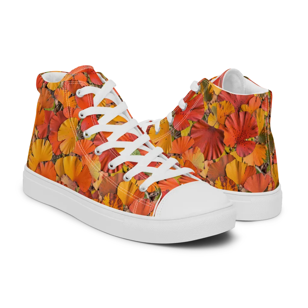 Autumn Ember on Women's High Top Canvas Shoes — Right