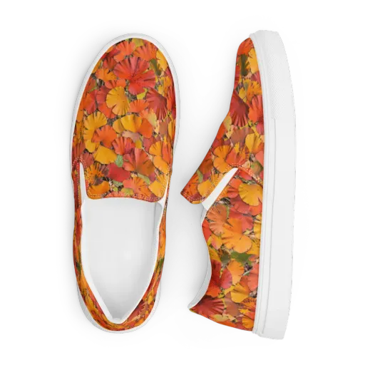 Autumn Ember on a Men's Slip-On Canvas Shoes
