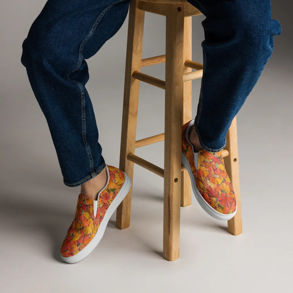 Autumn Ember on Men's Slip-On Canvas Shoes — Front