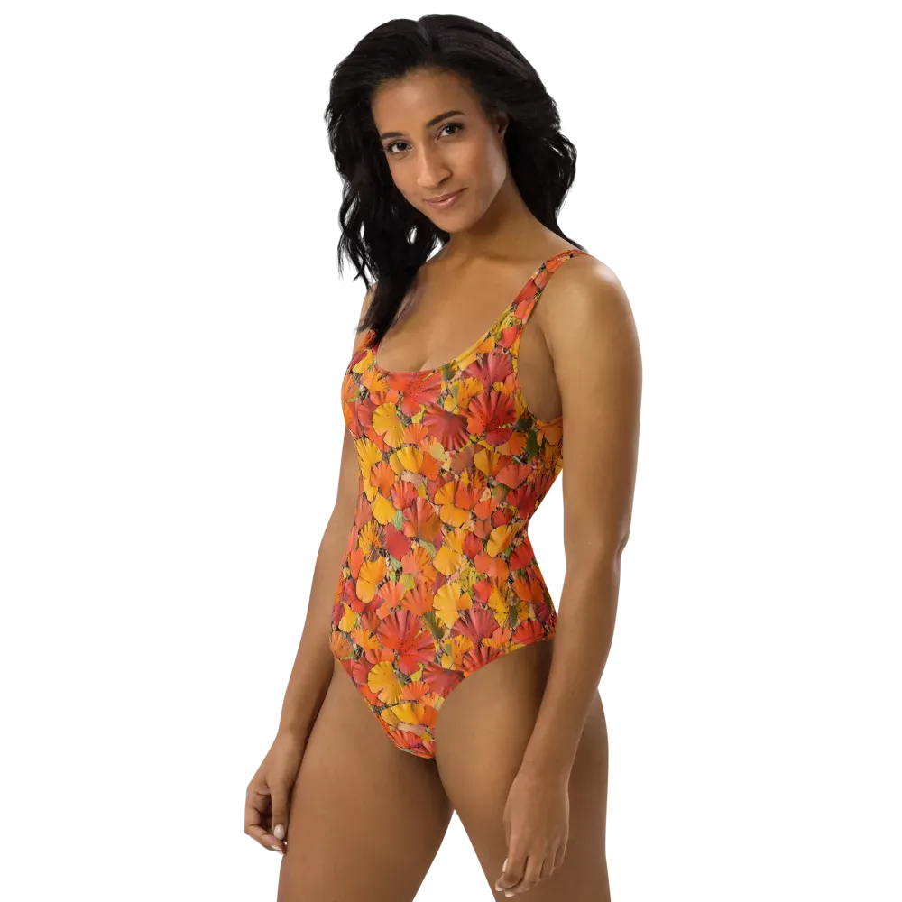 Autumn Ember on One-Piece Swimsuit — Left