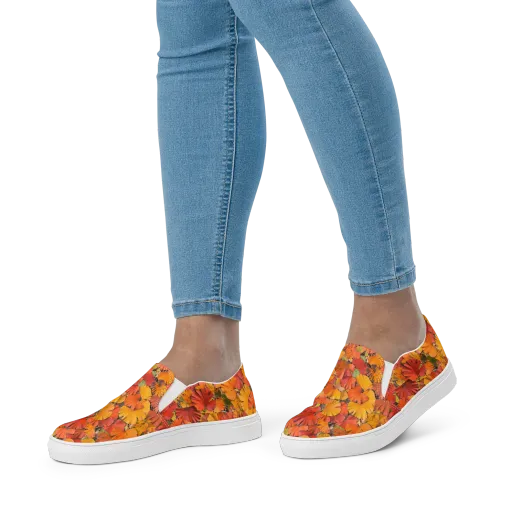 Autumn Ember on a Women's Slip-On Canvas Shoes