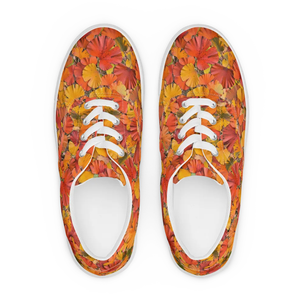 Autumn Ember on Men's Lace-Up Canvas Shoes — Front