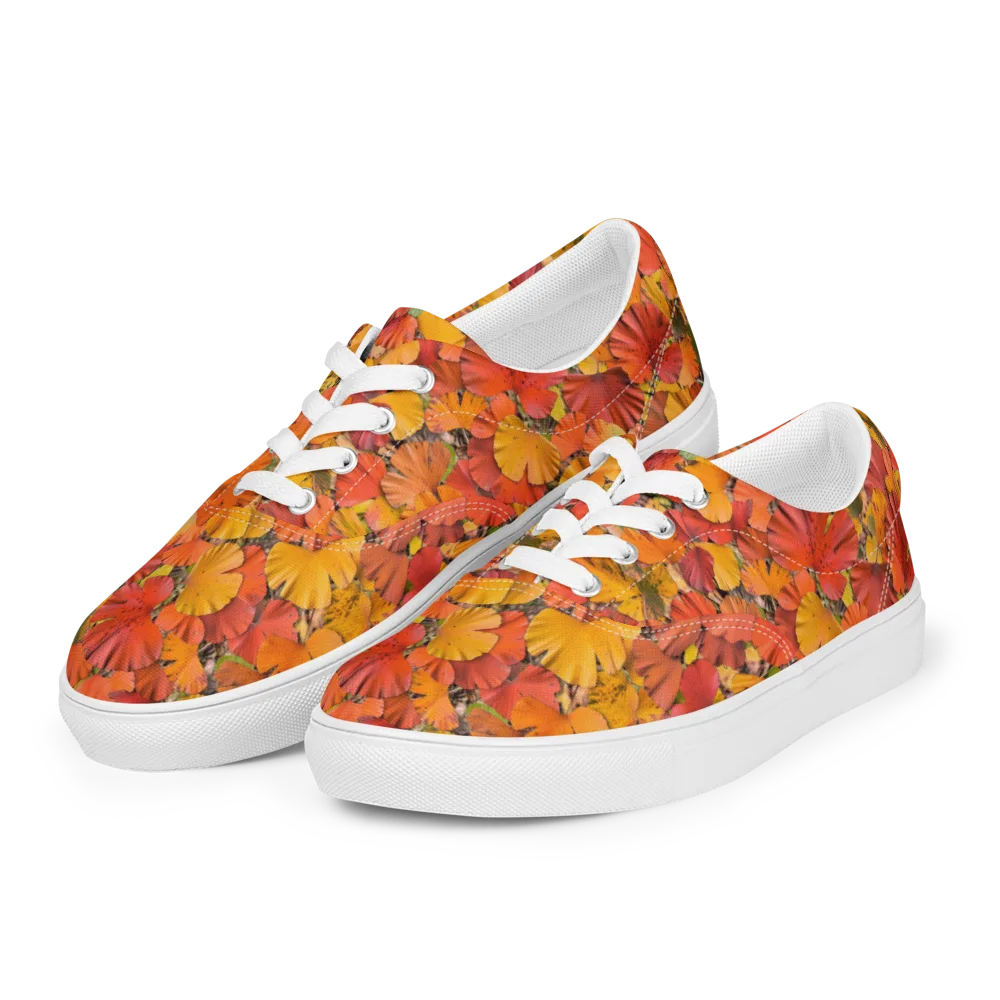 Autumn Ember on Men's Lace-Up Canvas Shoes — Left Front
