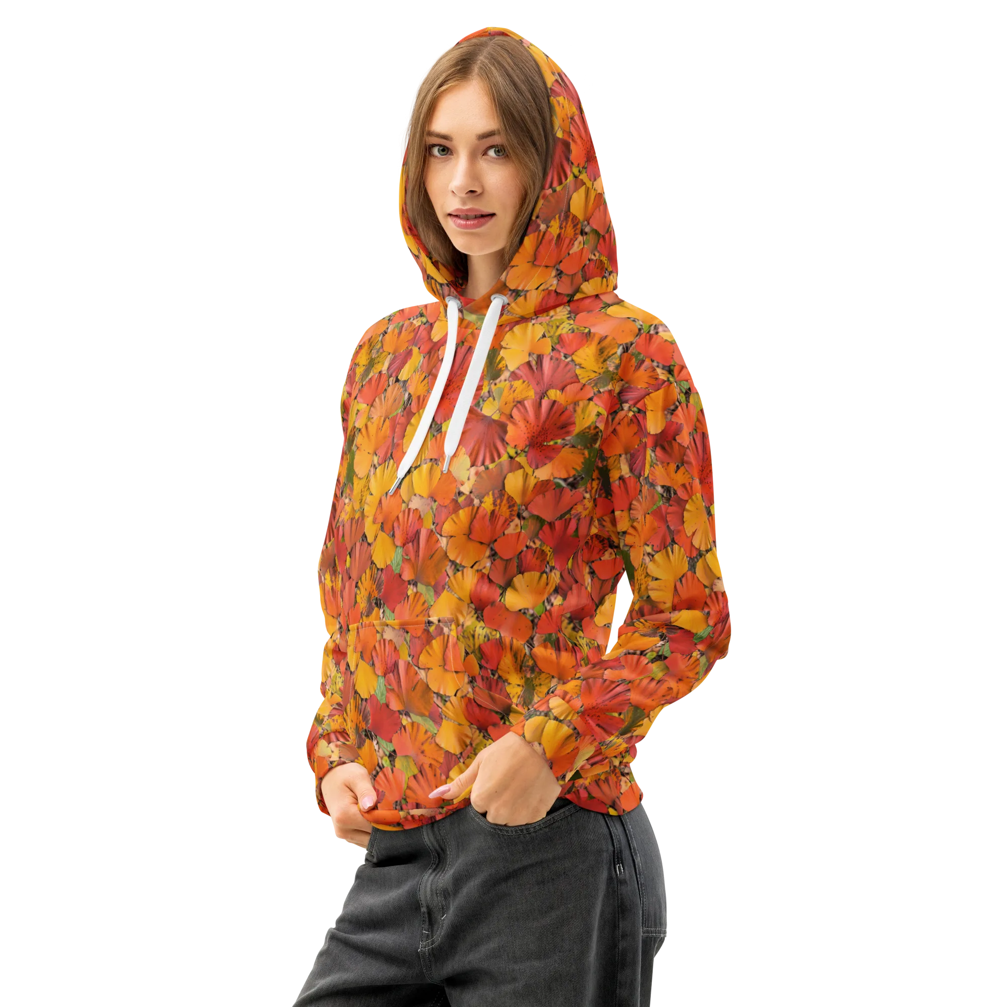Autumn Ember on Cotton Hoodie — Left Front