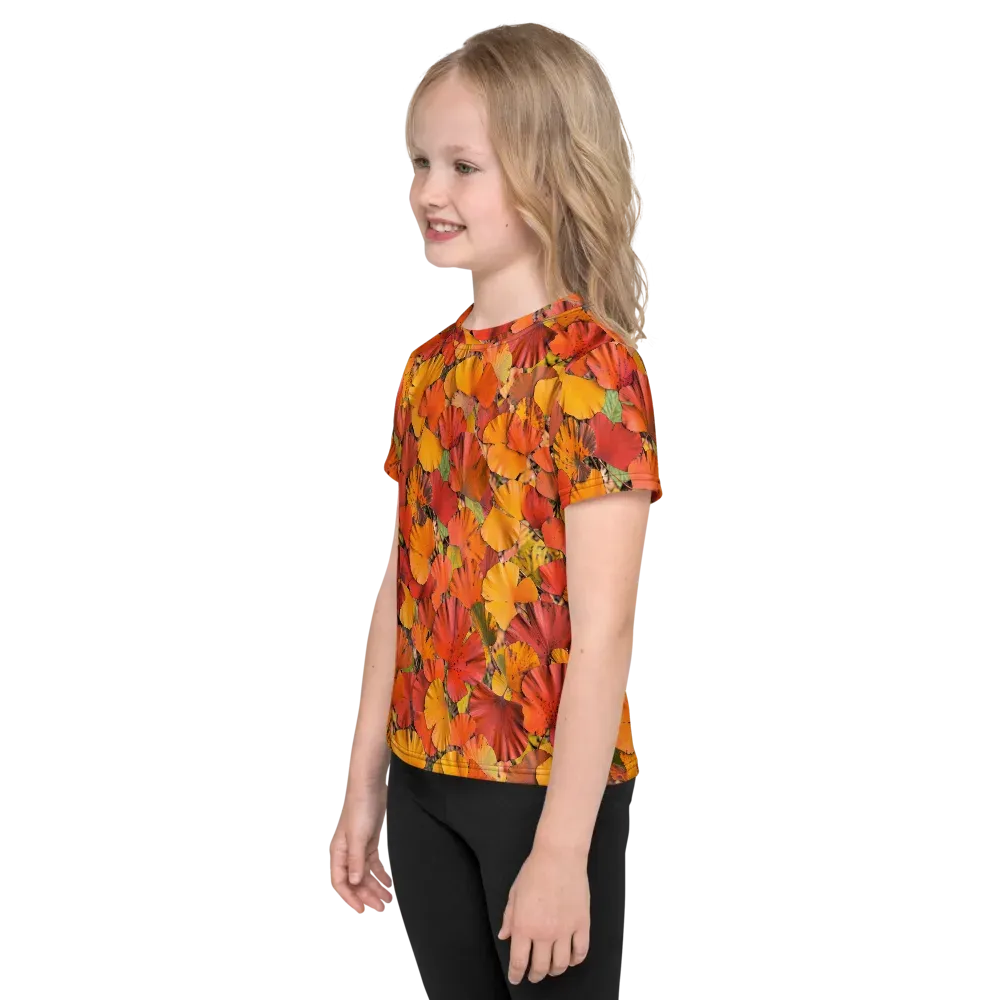 Autumn Ember on Kids Crew Neck T-Shirt — Left