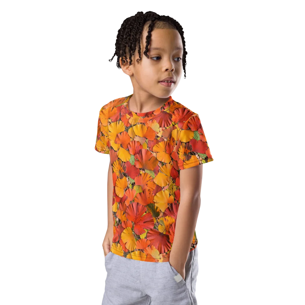 Autumn Ember on Kids Crew Neck T-Shirt — Left Front