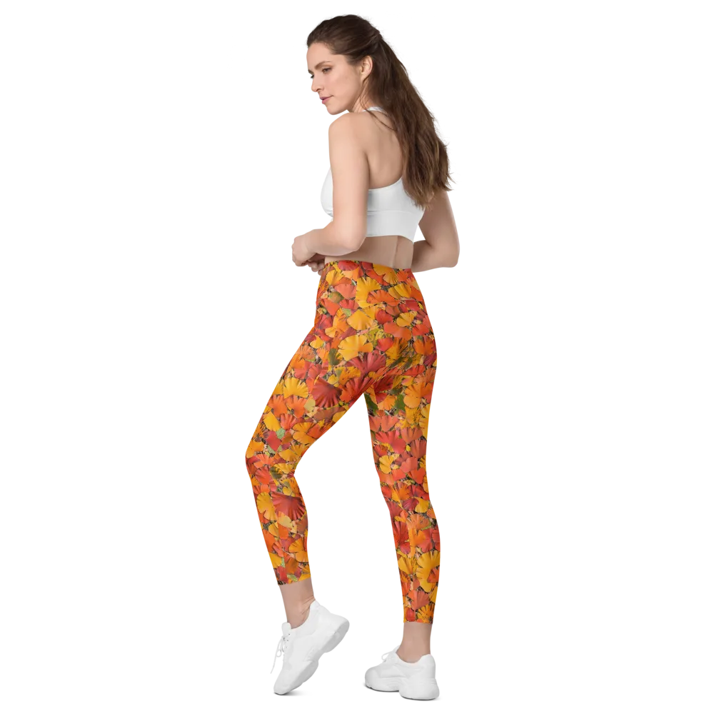 Autumn Ember on Leggings with Pockets — Left Back