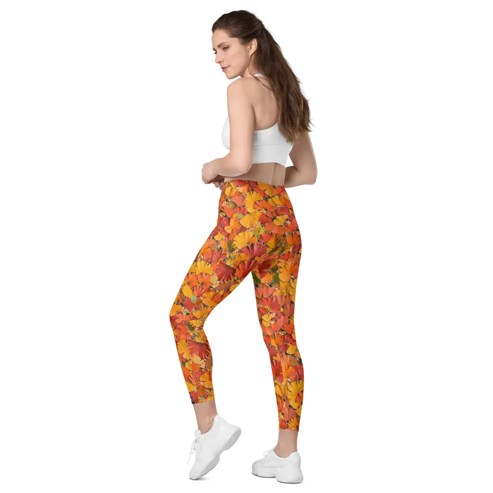 Autumn Ember on Leggings with Pockets — Left Back
