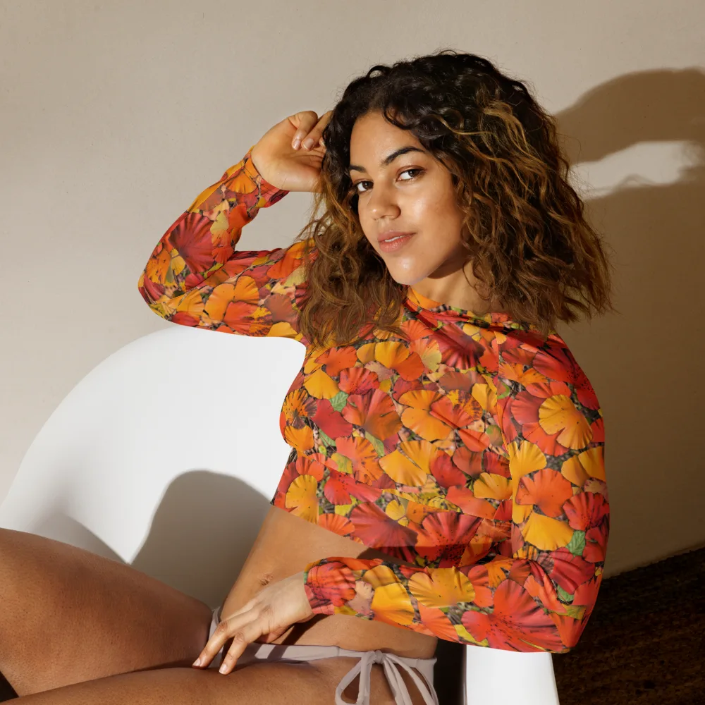 Autumn Ember on Long Sleeve Crop Top — Left Front