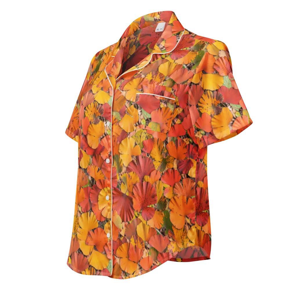 Autumn Ember on Women's Short Sleeve Pajama Top — Left Front