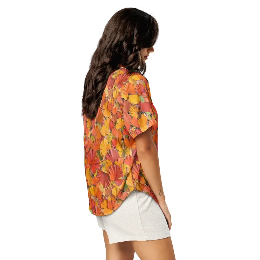 Autumn Ember on Women's Short Sleeve Pajama Top — Right Back
