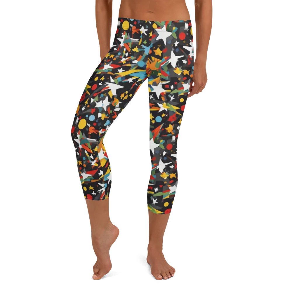 Starburst Orbit on Capri Leggings — Front