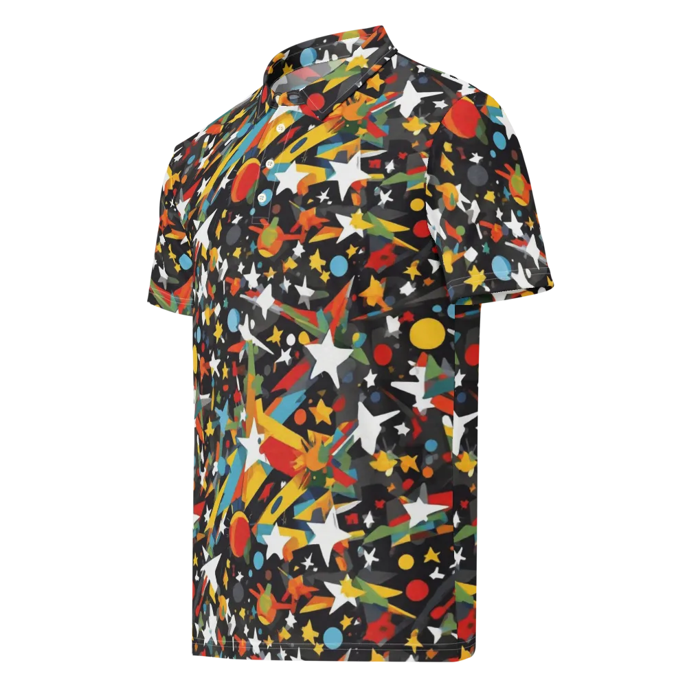 Starburst Orbit on Men's Slim Fit Polo Shirt — Left Front