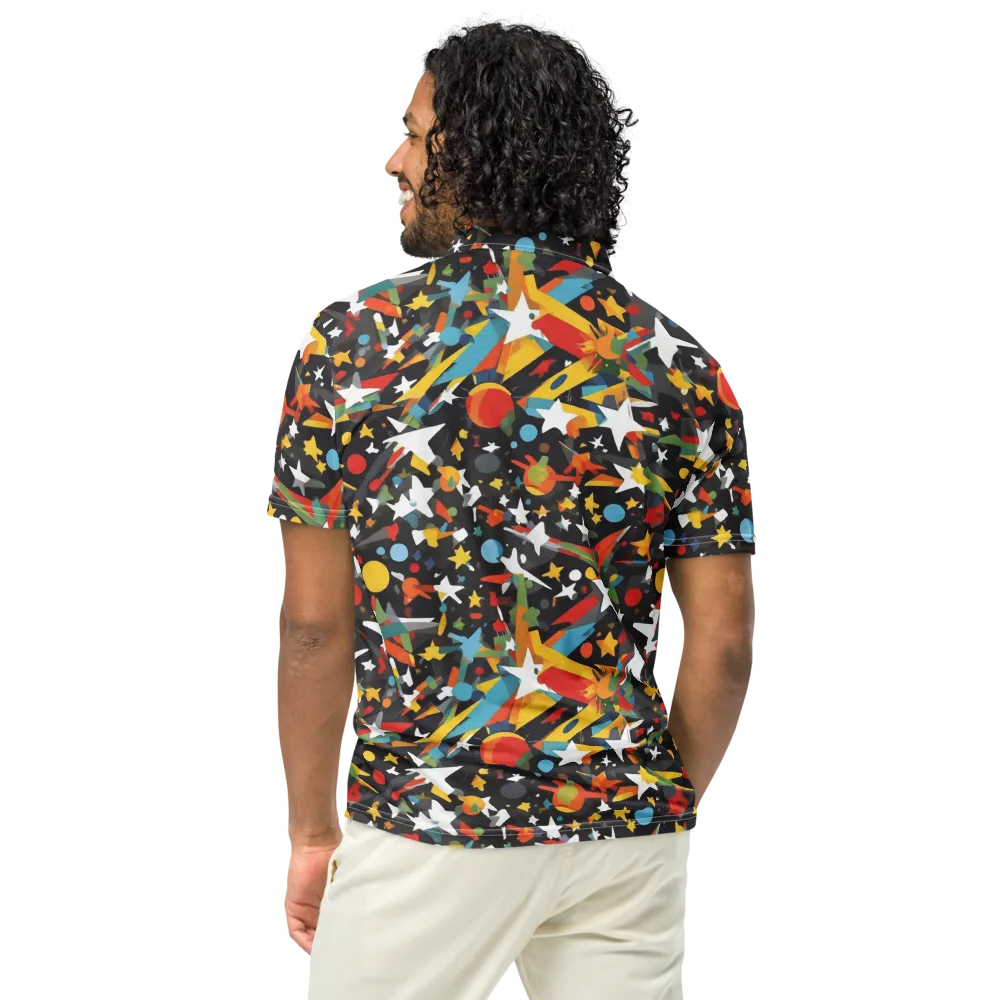 Starburst Orbit on Men's Slim Fit Polo Shirt — Back