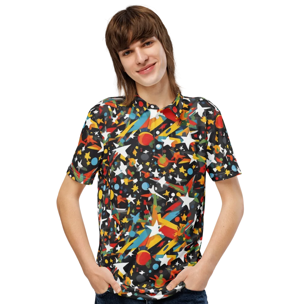 Starburst Orbit on Men's Slim Fit Polo Shirt — Front