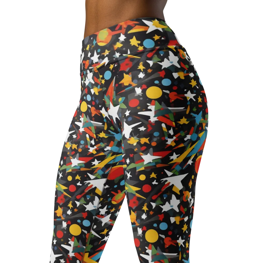 Starburst Orbit on Yoga Leggings — Left Front