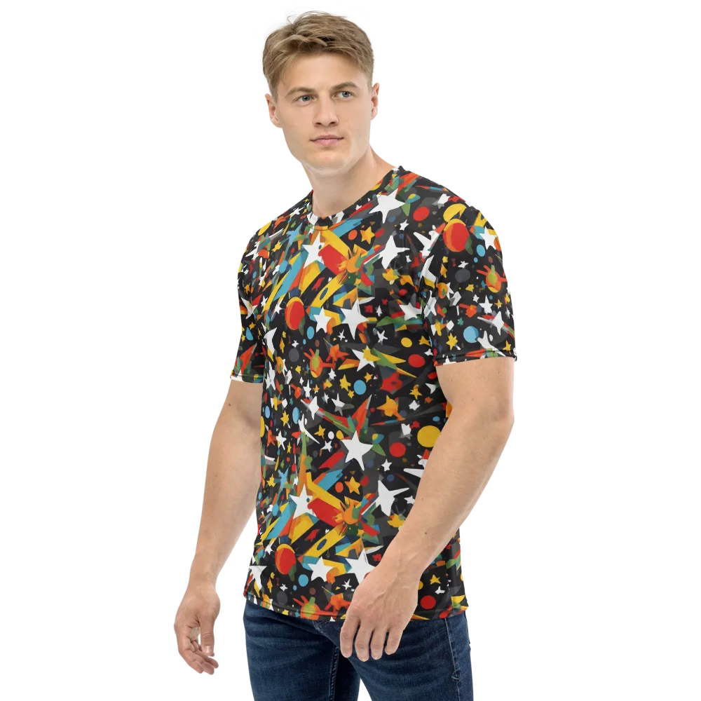 Starburst Orbit on Men's Crew Neck T-Shirt — Left