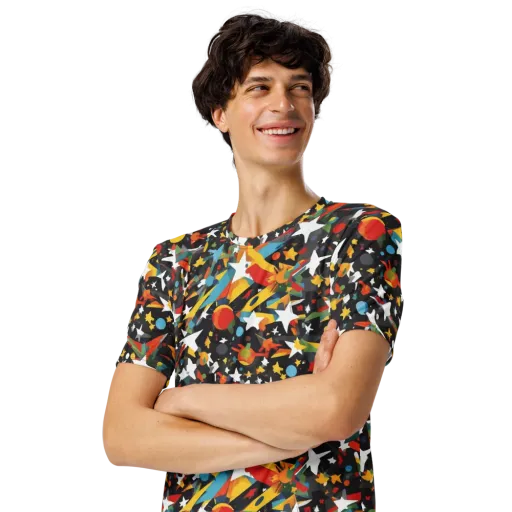 Starburst Orbit on a Men's Crew Neck T-Shirt