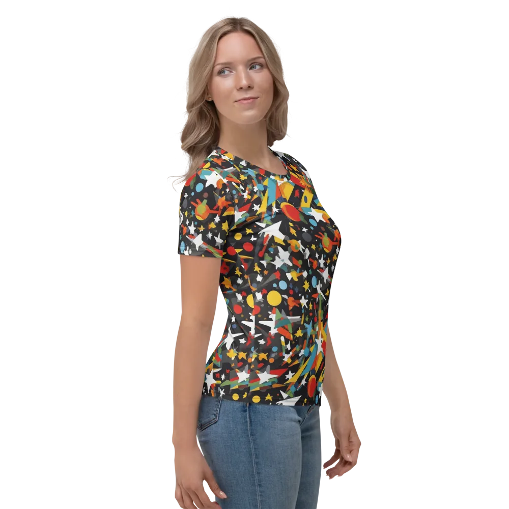 Starburst Orbit on Women's Crew Neck T-Shirt — Right