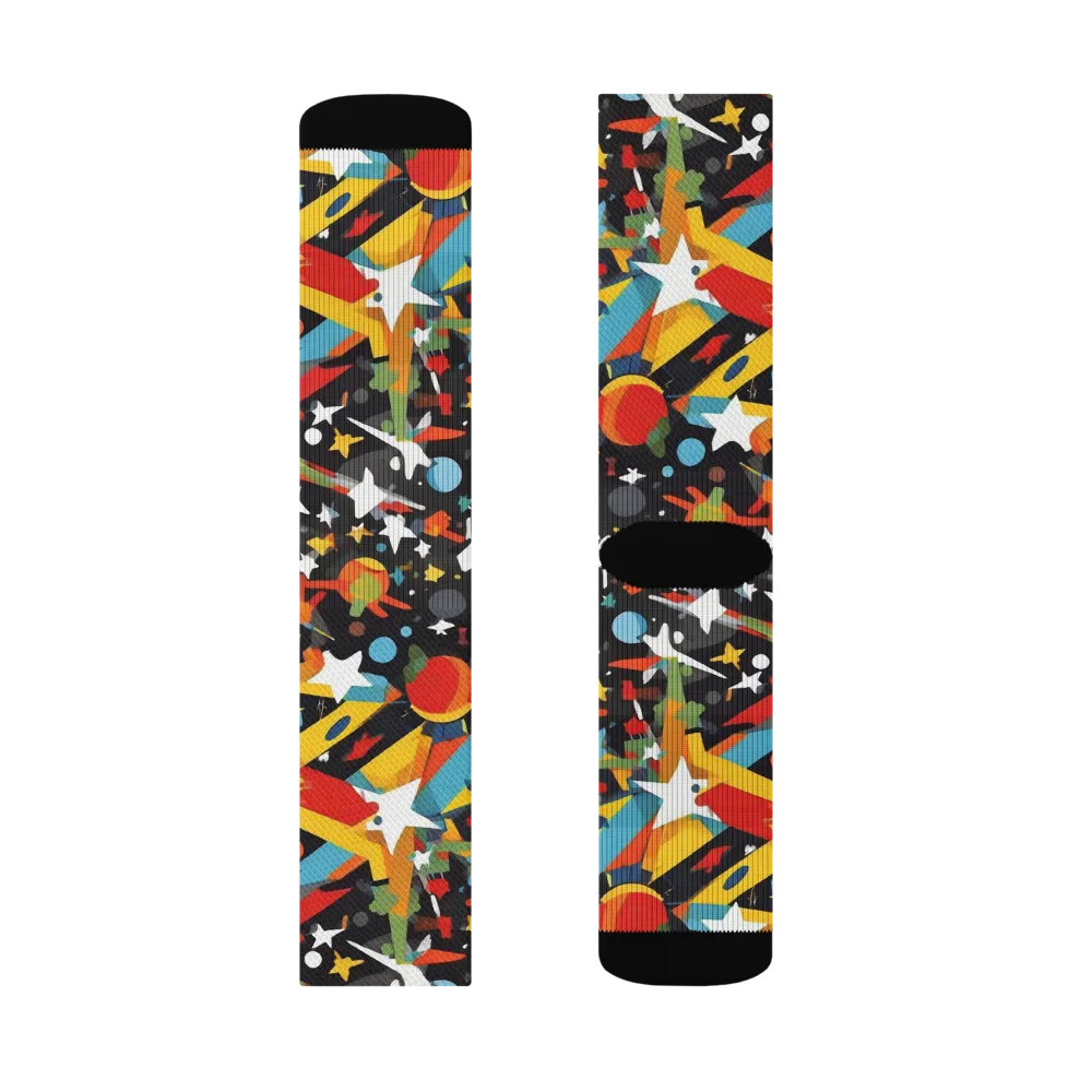 Starburst Orbit on Socks — Left Sock