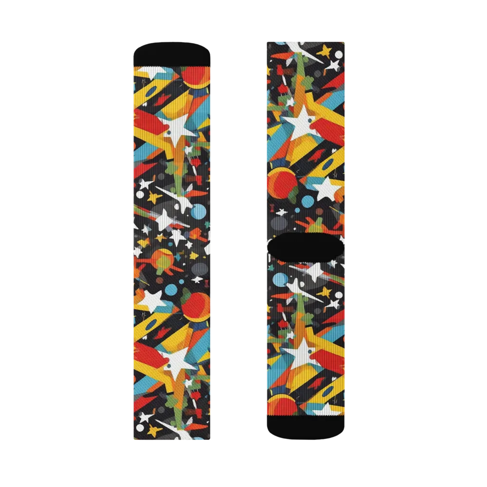 Starburst Orbit on Socks — Right Sock