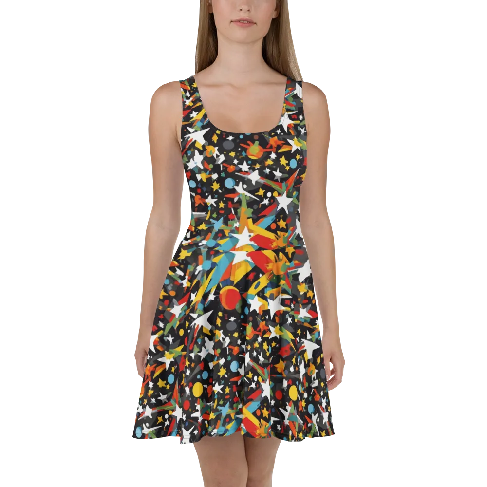 Starburst Orbit on Skater Dress — Front