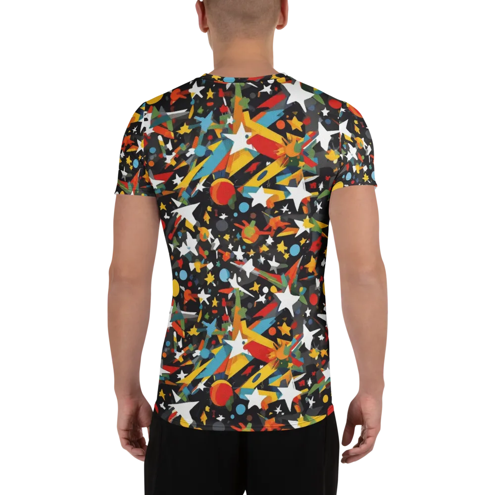 Starburst Orbit on Men's Athletic T-Shirt — Back