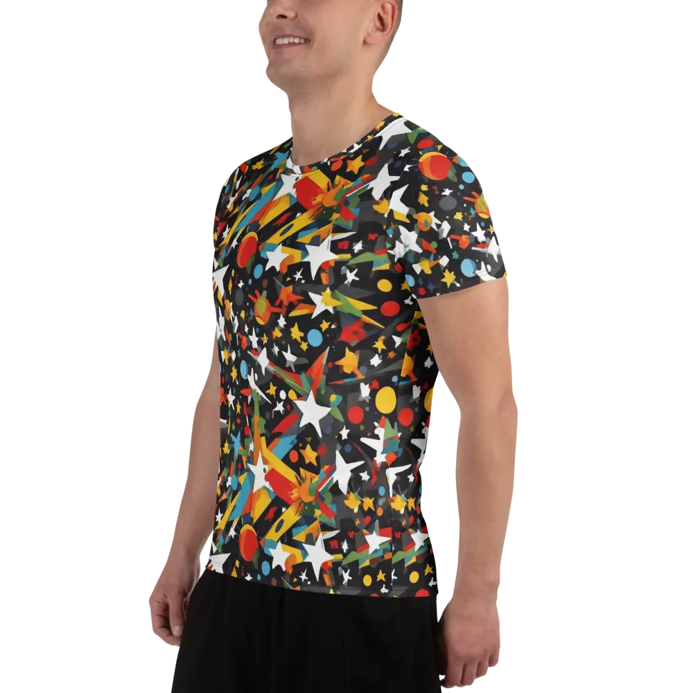 Starburst Orbit on Men's Athletic T-Shirt — Left