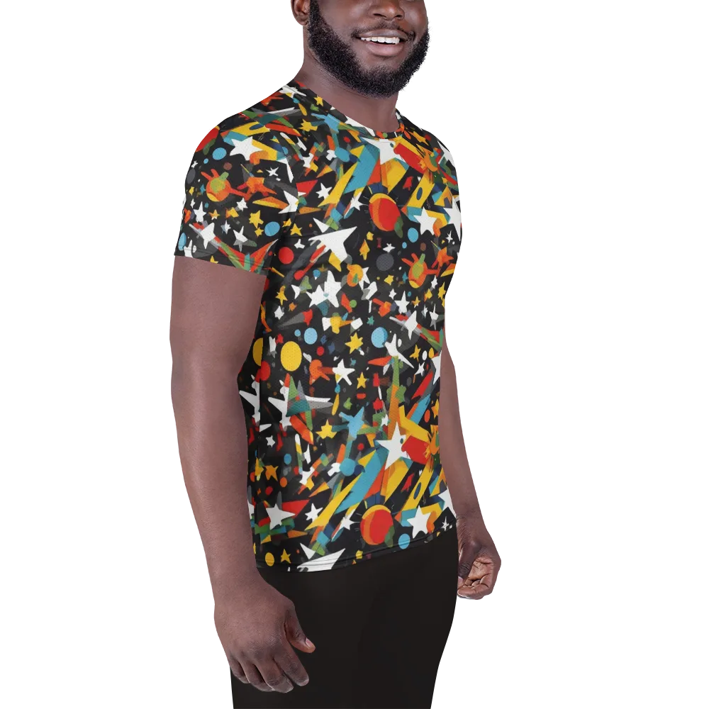 Starburst Orbit on Men's Athletic T-Shirt — Right