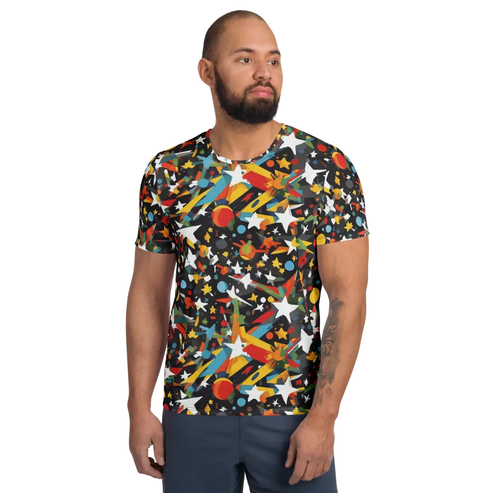 Starburst Orbit on Men's Athletic T-Shirt — Front