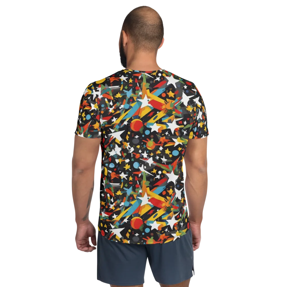 Starburst Orbit on Men's Athletic T-Shirt — Back