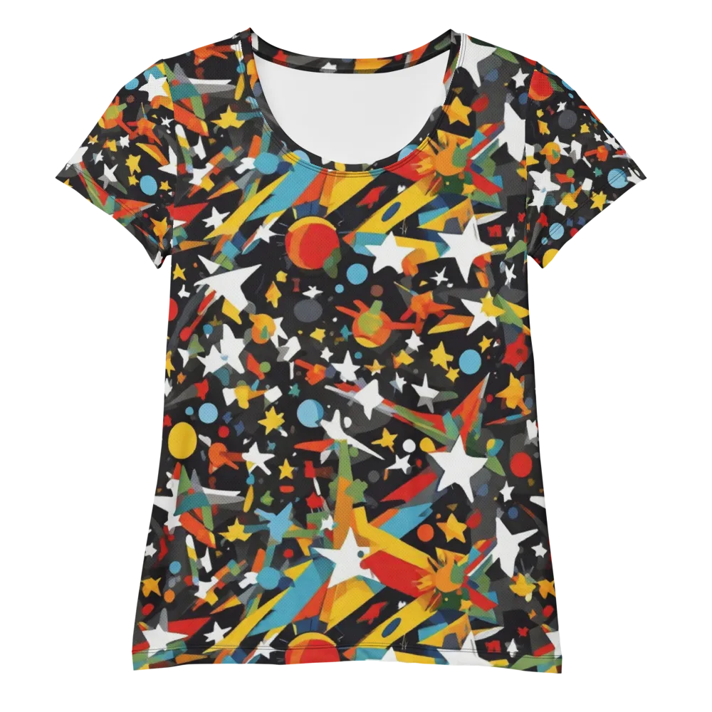 Starburst Orbit on Women's Athletic T-Shirt — Front