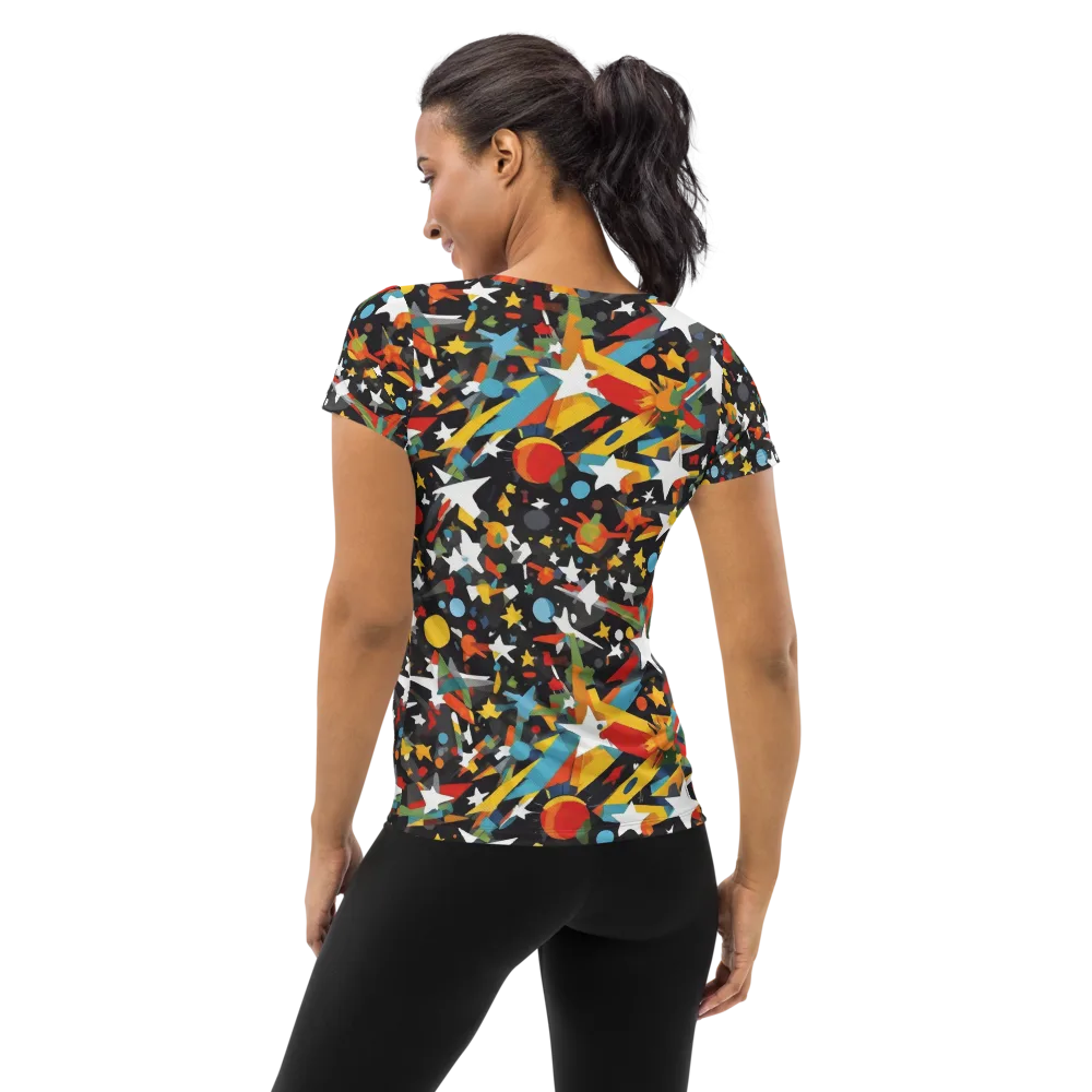 Starburst Orbit on Women's Athletic T-Shirt — Back