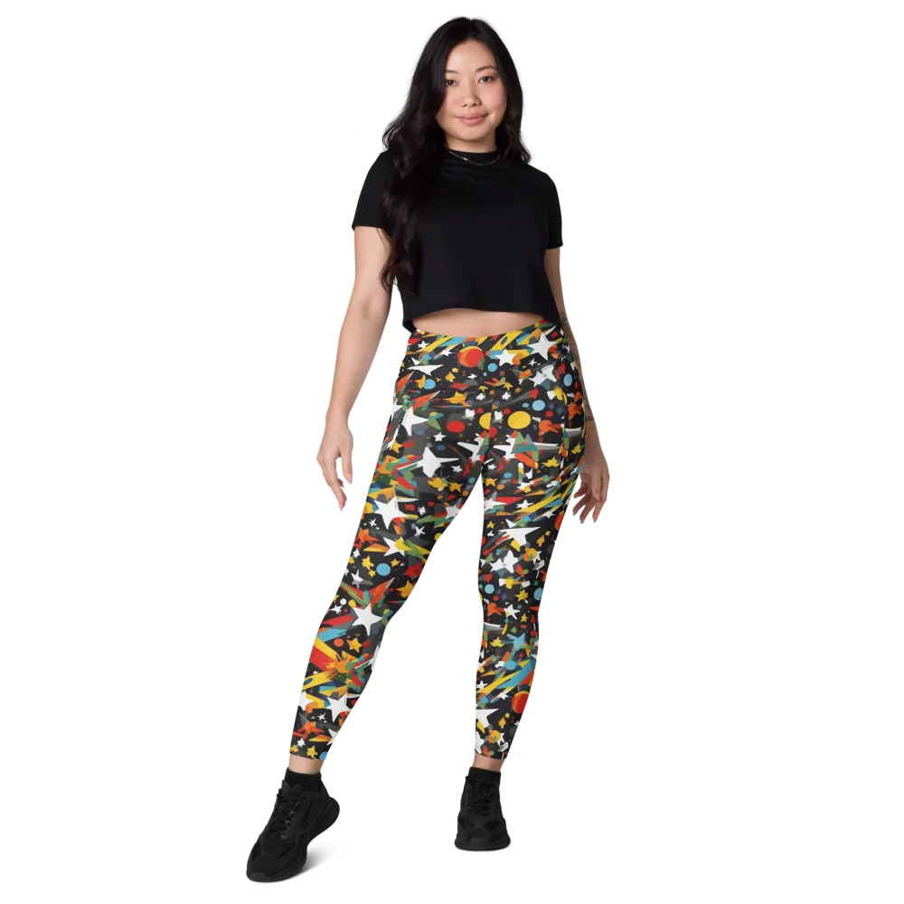 Starburst Orbit on Leggings with Pockets — Front