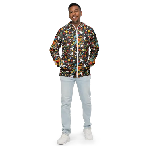 Starburst Orbit on a Men's Windbreaker