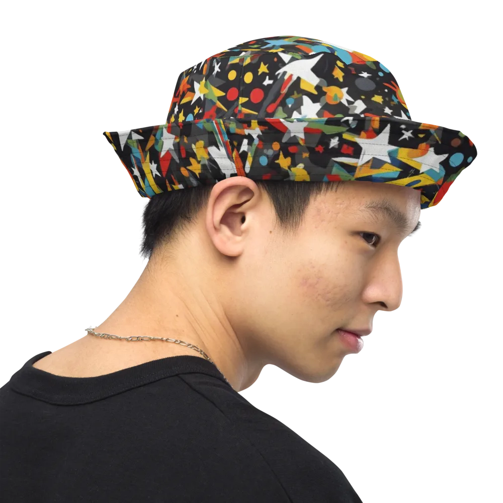 Starburst Orbit on Reversible Bucket Hat — Right Outside