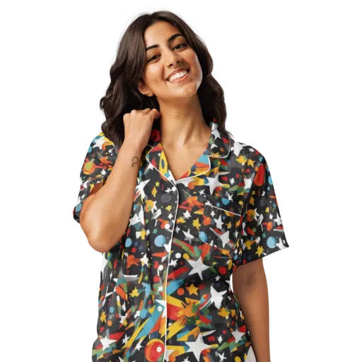 Starburst Orbit on a Women's Short Sleeve Pajama Top